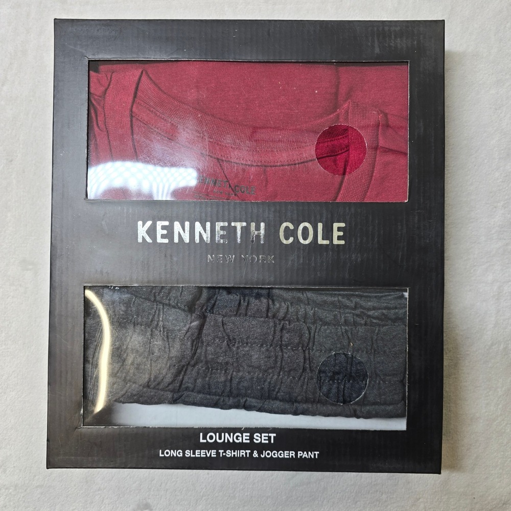 Kenneth Cole Lounge Set‎ Men's XL Long Sleeve T-Shirt Jogger Pant Red Black NEW